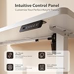 Cubiker Electric Standing Desk, 40"x24" Height Adjustable Desk, Sit Stand up Desk with 4 Memory Buttons, Computer Workstation with Splice Board, Ivory White