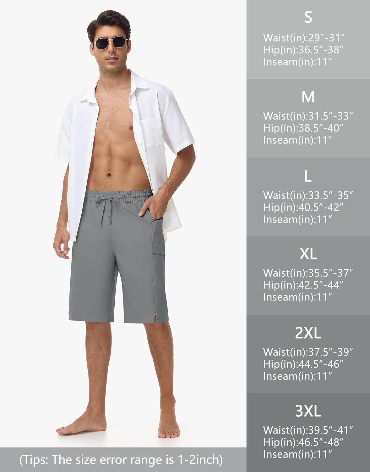 MIVEI 11" Mens Swim Trunks Board Shorts Swimwear No Mesh Liner - Long Quick Dry Beach Surf Bathing Suit with 4 Pocekts UPF50+