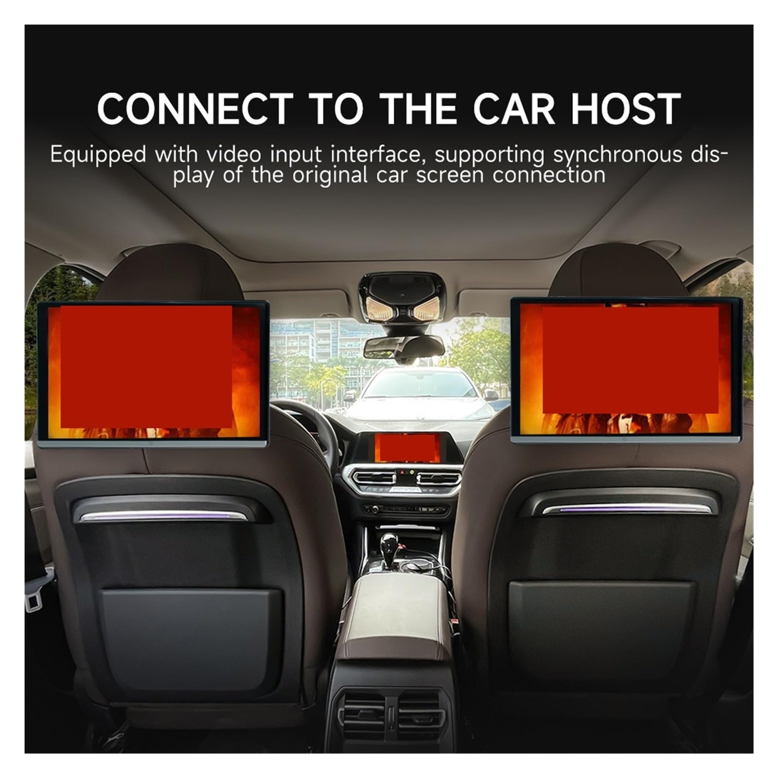 Écran Tactile IPS Double HMDI 13,3"/14" for Appui-tête De Voiture, Lecteur Vidéo, Musique, FM, BT(13.3 inch 2G-32G-1P)