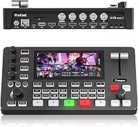 Tenveo PC500 4K60FPS HDMI SDI Video Switcher Mixer - 8-Input 5CH Live Streamer, PTZ Control, NDI, 5.5" FHD Screen, Dual Recording