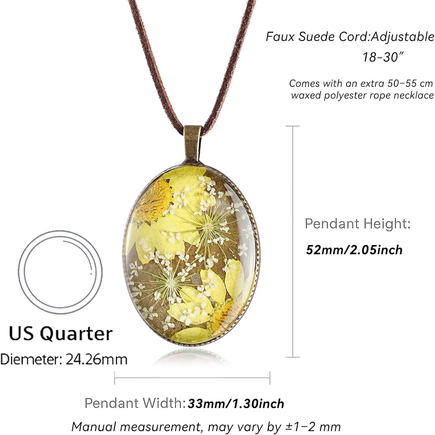 Vintage Real Flower Necklace for Women, Handmade Resin Pendant, Elegant and Unique, Meaningful Gift for Christmas, Mother’s Day or Any Special Occasion - Adjustable - Image 5