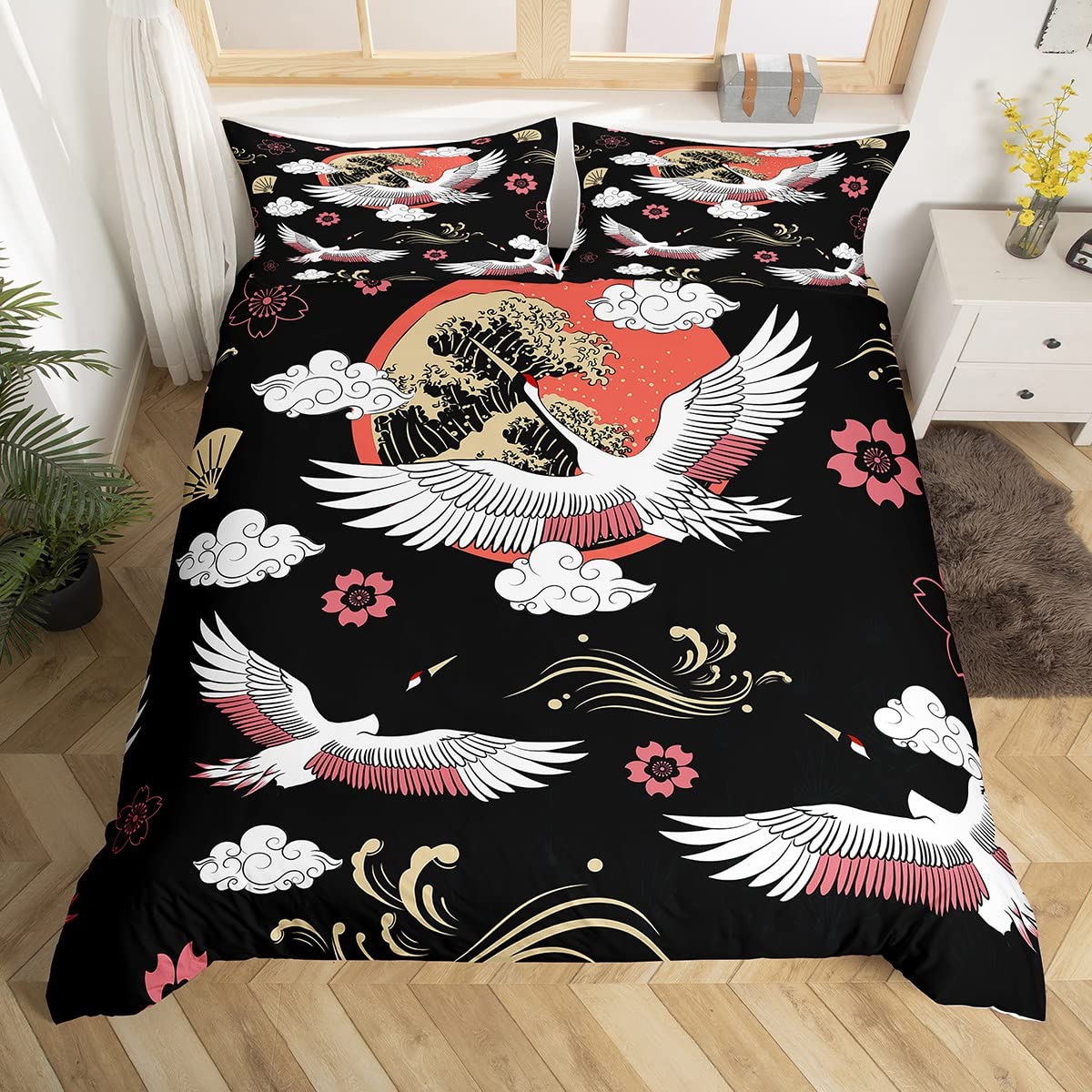 Parure de lit de style japonais Ukiyoe, le cadeau idéal pour les passionnés d'Asie