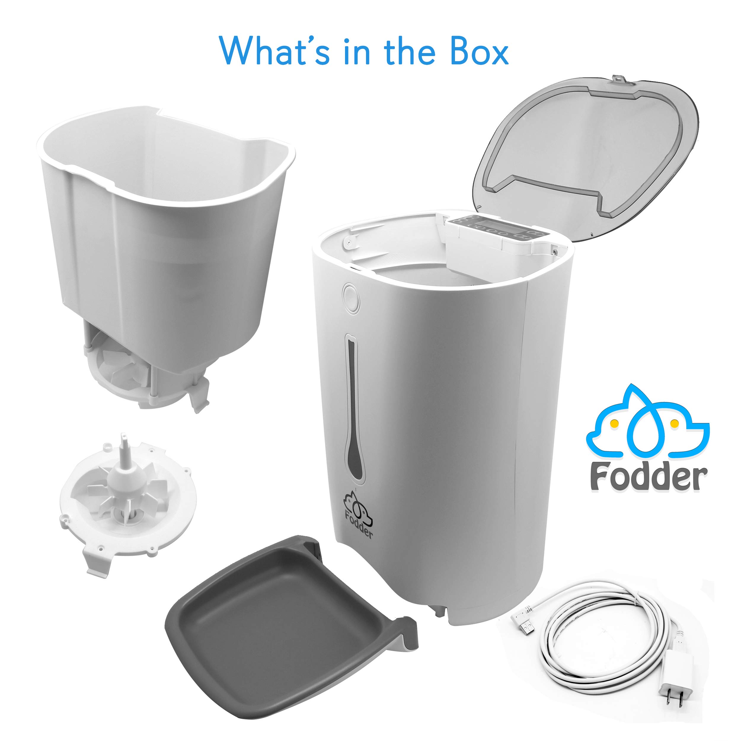 SereneLife 7QT Smart Automatic Pet Feeder - Electronic Digital Dry Food Dispenser for Cats and Dogs with Built-in Microphone, Voice Recorder, Timer Programmable, Optional Battery Operation