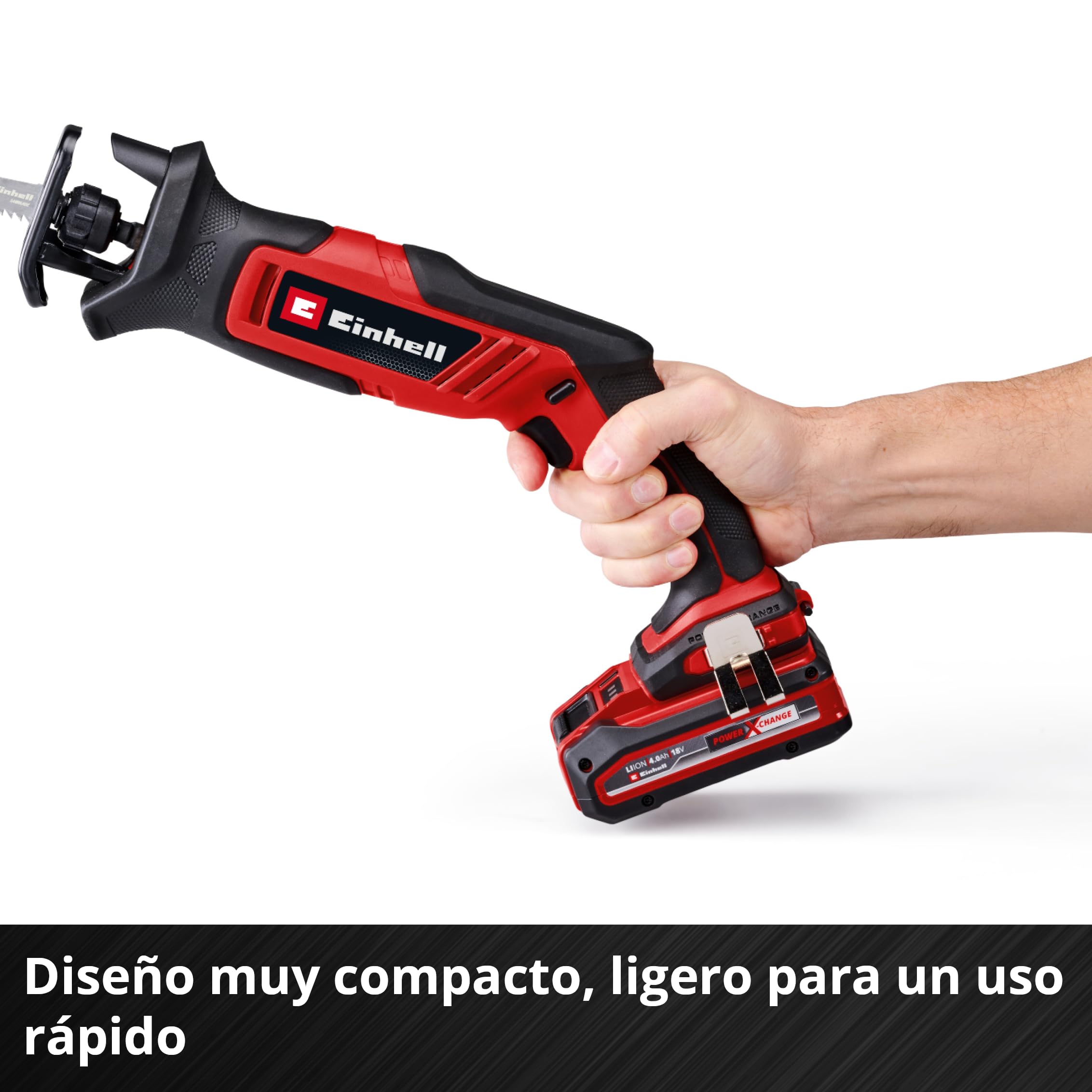 Einhell Sierra universal con batería TE-AP 18/13 Li-Solo Power X-Change (18 V, 13 mm altura de carrera, 50 mm profundidad de corte en madera, diseño manejable, incl. accesorios, sin batería)