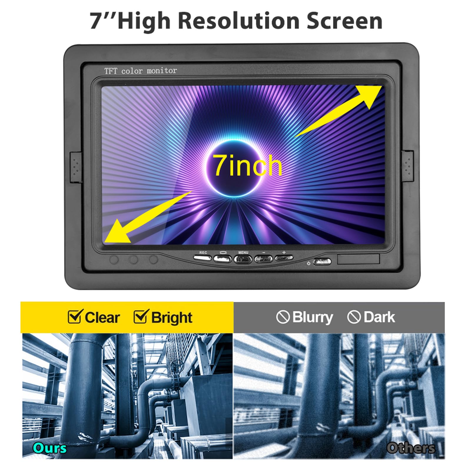 KAOLALI Cámara Endoscópica 50M con DVR, Cámara Inspección Tuberias de 7 Pulgadas, Cámaras para Boroscopio IP68 Impermeable Cámaras de Inspección ángulo de 110° con 6 Lámparas LED, SD 8 GB