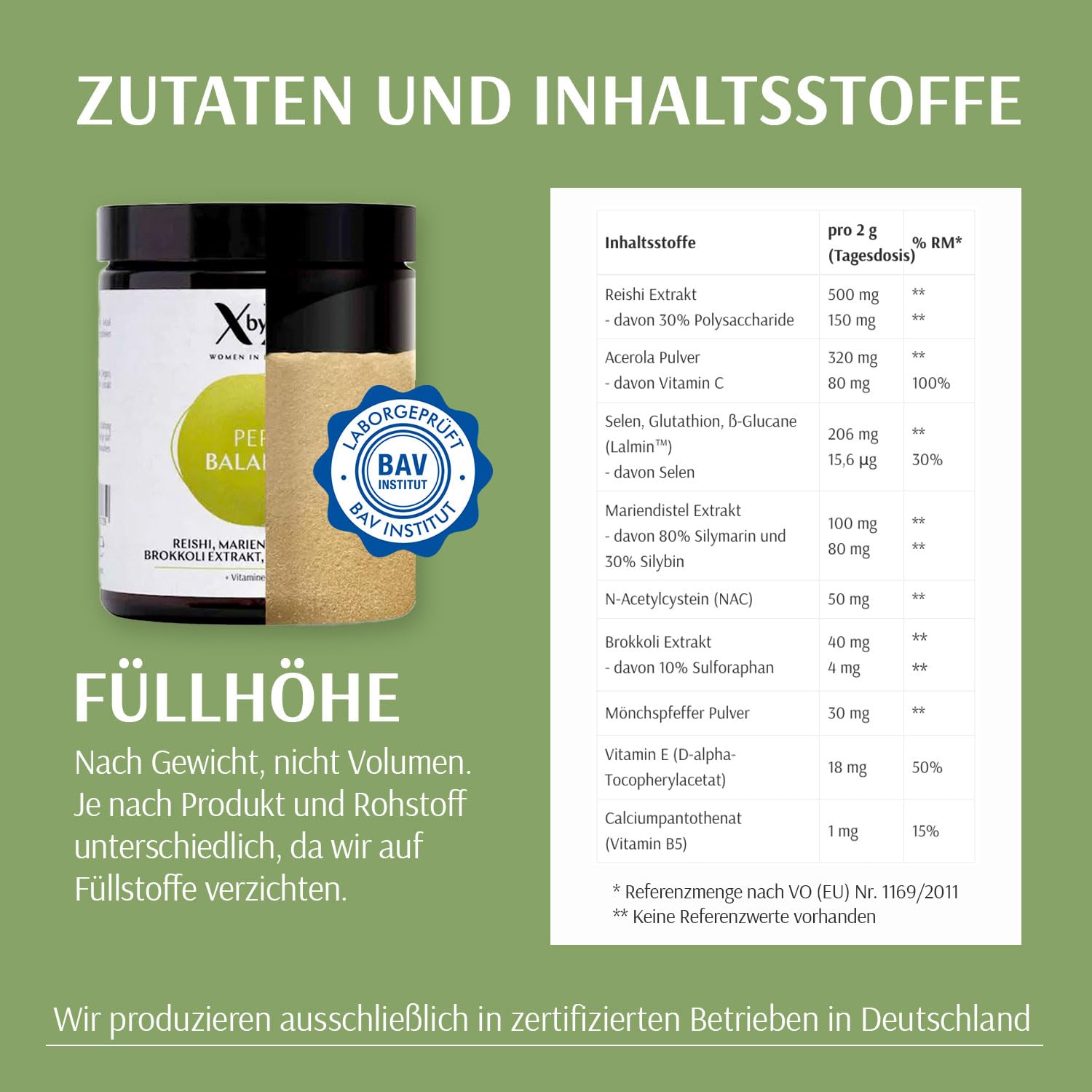 XbyX® Peri Hormonbalance 180g | 90 Port. | Hormonelle Unterstützung ab der Perimenopause | Wirkstoff-Komplex aus Reishi, Mariendistel & Mönchspfeffer | Vegan | Hormonfrei | Ohne Soja | Aus Deutschland