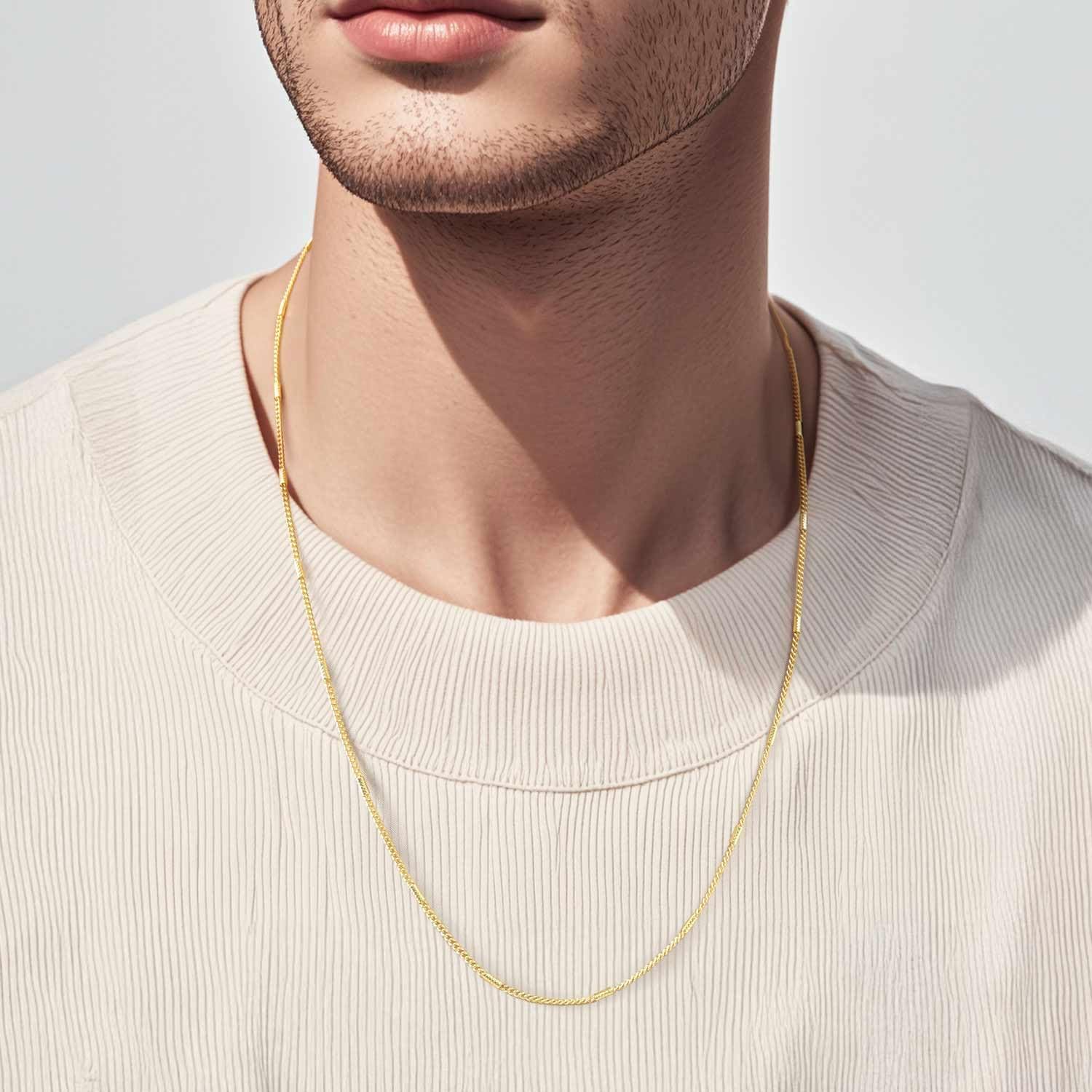 14K Gold Chain for Women 1.6mm Golden Cuban Link Chain for Mens Gold Necklace Waterproof Golden Necklace Subtle Elegance with a Twist Dainty Necklaces for Women 16,18,20,22,24in - Image 6