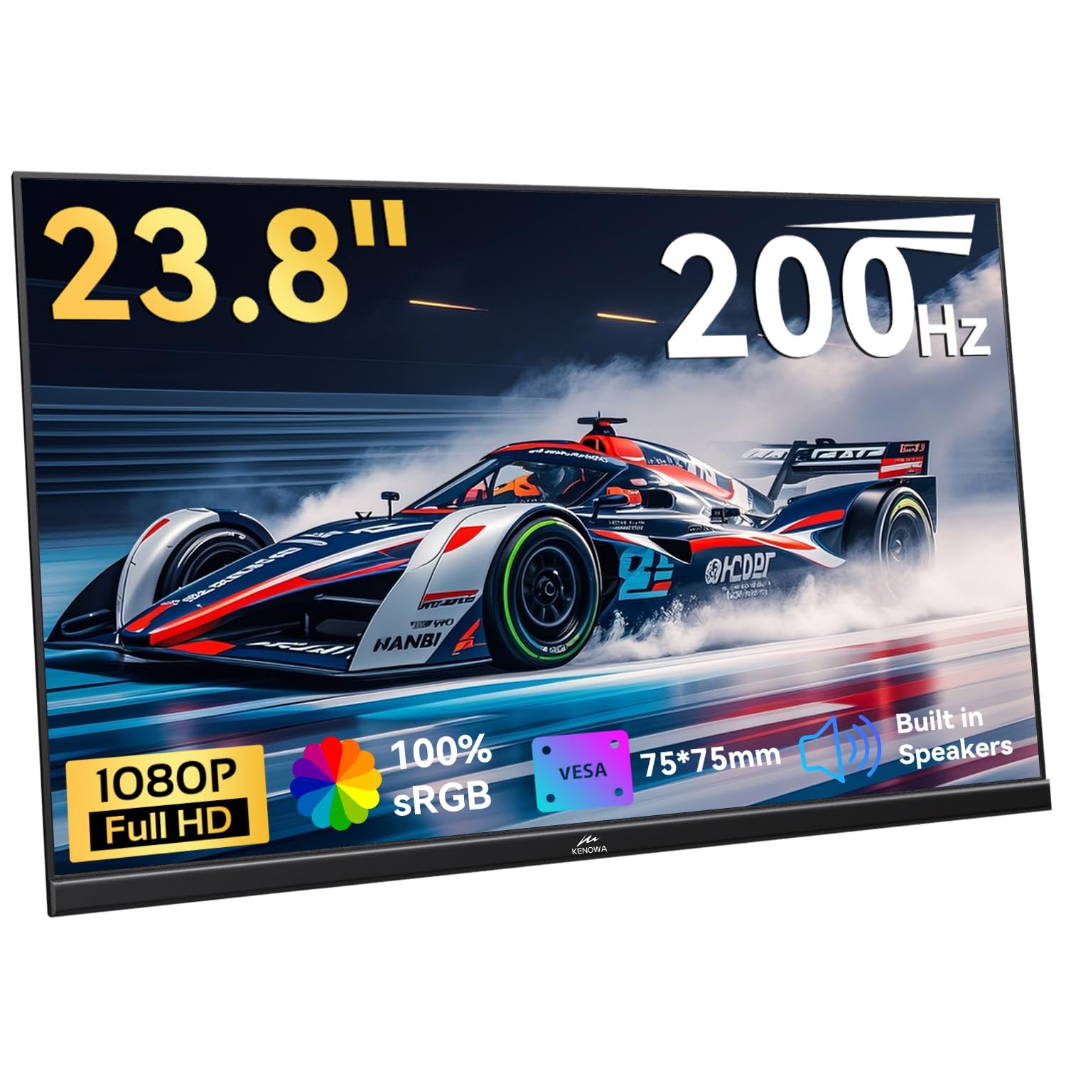 23.8インチUSB-Cモバイルモニター200Hz 大画面Freesync ゲーミングモニター FHD 1920x1080 IPSパネル超薄型 自立型ポータブルディスプレイType-C/標準HDMI/PC/PS4/PS5/XBOX/Switchなど対応スピーカー内蔵VESAマウント対応