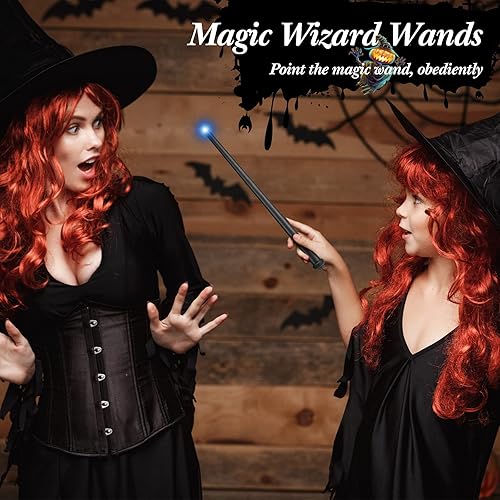 Miniatura 2 de Varita de luz y sonido de 6 piezas de luz y varitas de mago para Halloween Varita mágica de bruja para jugar bruja con luces y sonidos para