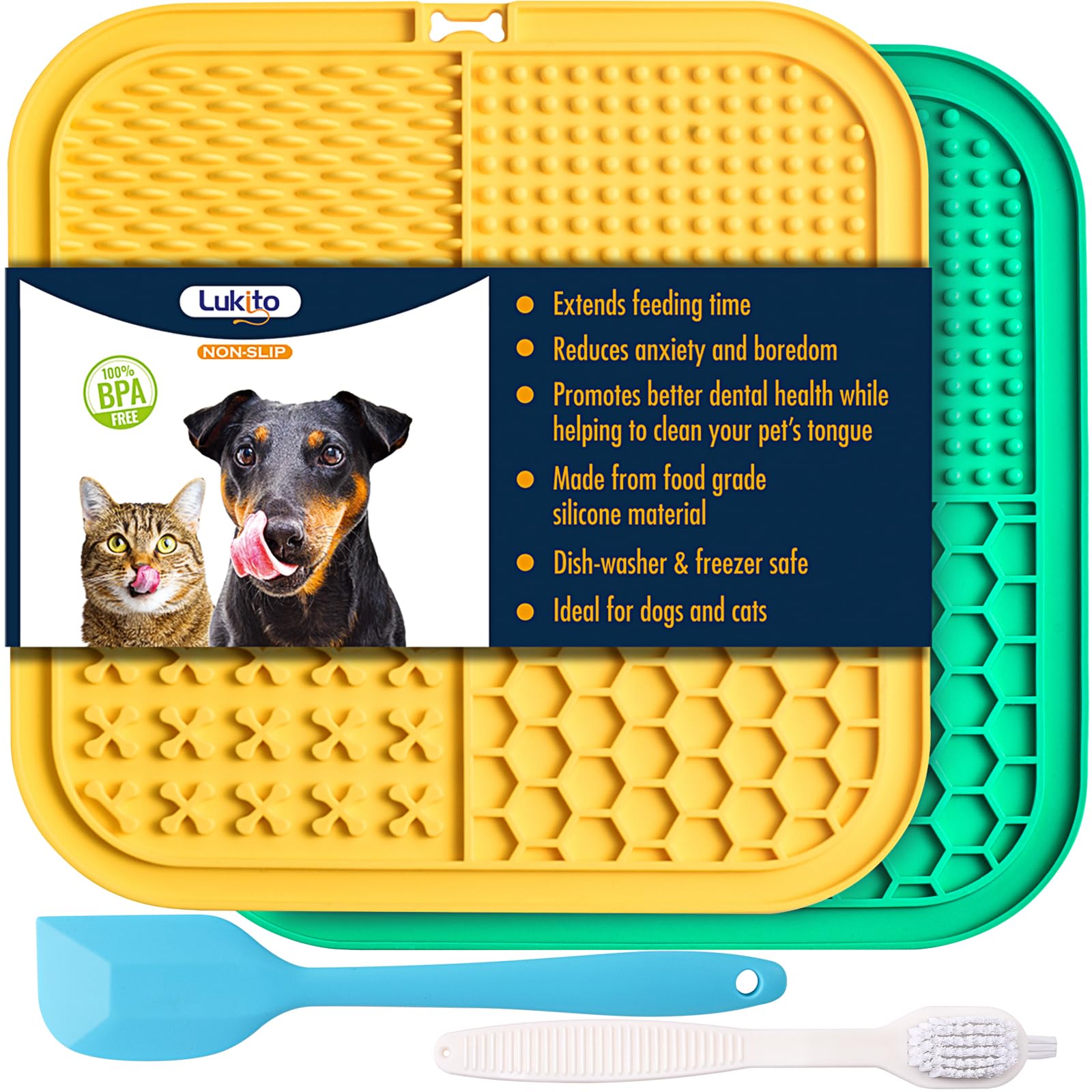 Amazon.com: LUKITO Premium Silicone Licking Mat for Dogs & Cats