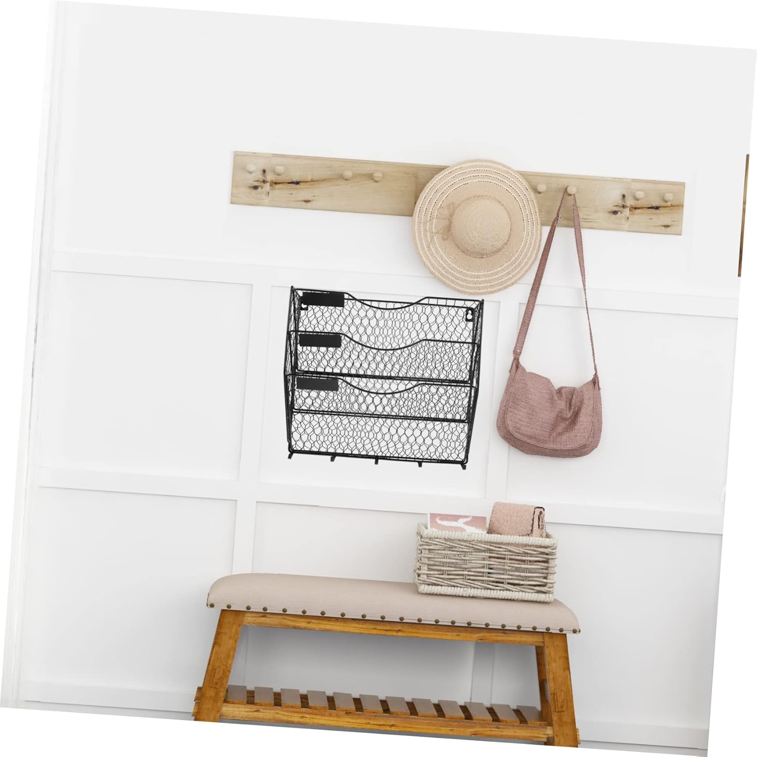 Artibetter Wall Mounted Magazine Rack Tiered Basket File Organizer for Home Office Storage Modern Design Wall Holder for Books Papers Decor Space Saving for Tidy