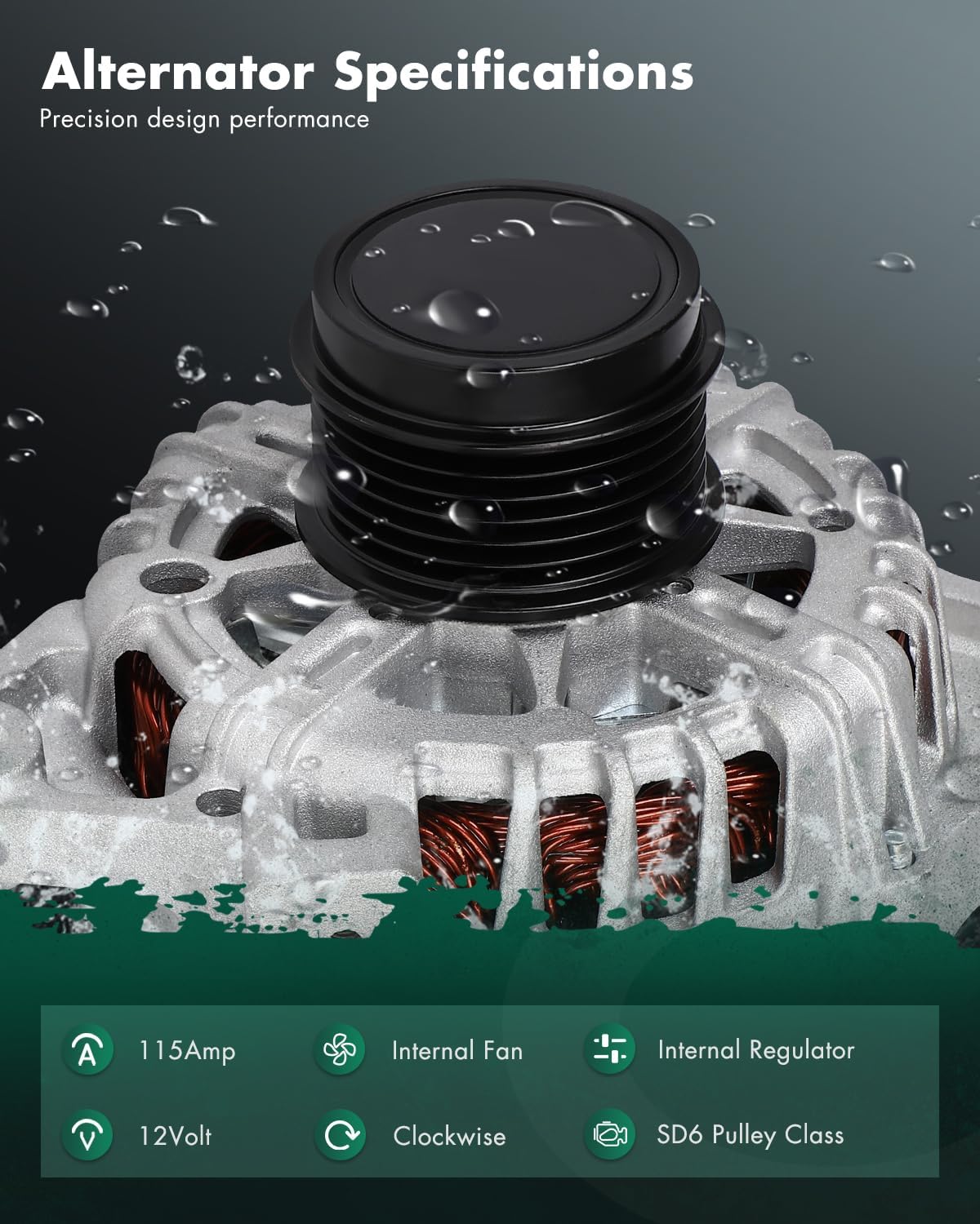 SCITOO Alternator Replacement for Toyota for Corolla 2014-2018 11693 12V 115Amp CW SD6 Pulley Class 2138297 213-8297 2614390 27060-0T230 40040169 400-40169 420230 90225673 90-22-5673 AVA0182 FG12T050