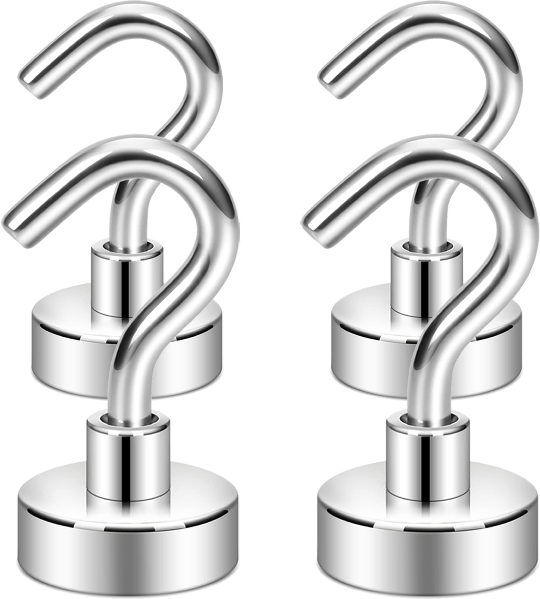 Neosmuk Magnetic Hooks for Cruise Cabins, 22lb+ Heavy Duty Strong Metal Magnets with Hooks, Hangers for Ship, Fridge, Wall, Ceiling, Van, and Clothes Hanging Essentials (Pack of 10, White)