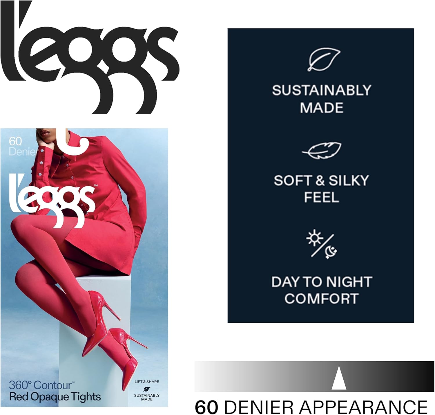 L'eggs Women's 360 Degree Opaque Contour Shaping Tights for Sculpted Style and Comfort - Image 3