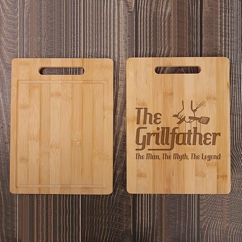 Miniatura 3 de King of The Grill - Tabla de cortar de bambú para hombres, tabla de cortar para papá, regalos de parrilla para hombres, regalo de cumpleaños para