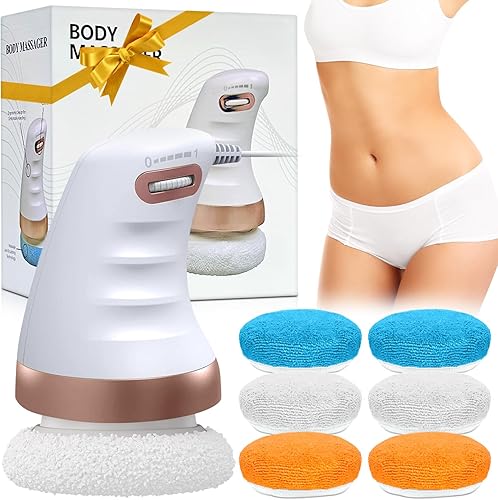 Masajeador corporal eléctrico con 6 almohadillas lavables que no dañan la piel, herramienta para suavizar la piel para vientre, cintura, glúteos,