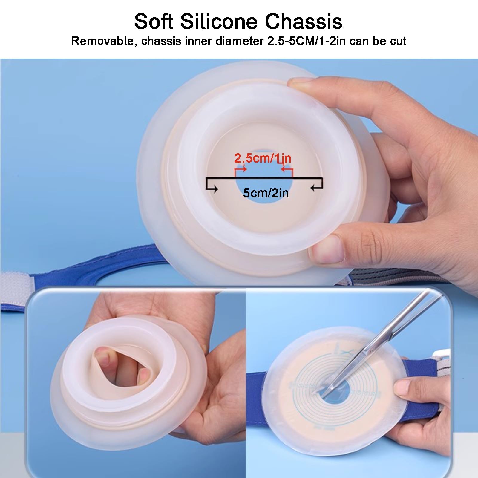 Fascia Addominale Post Operatoria, Fascia Lombare Donna, con Tasca Protettiva e 40 Sacche per Stomia, con Clip per Telaio, Unisex, per Uso Post-colostomia(L)
