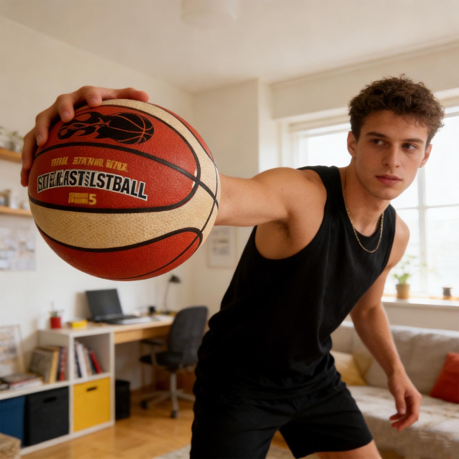 Générique Silent Basketball, No Noise High-Density Quiet Basketball | Soundless Easy Grip | Airless Basketball for Indoor Training | Flexible Ball for Boys Girls Kids Teen House Bedroom Sports