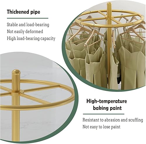 Miniatura 4 de SLVUAFRN Estante de exhibición giratorio para ropa de pie, portátil, portátil, para venta al por menor, estante de ropa colgante para dormitorios,