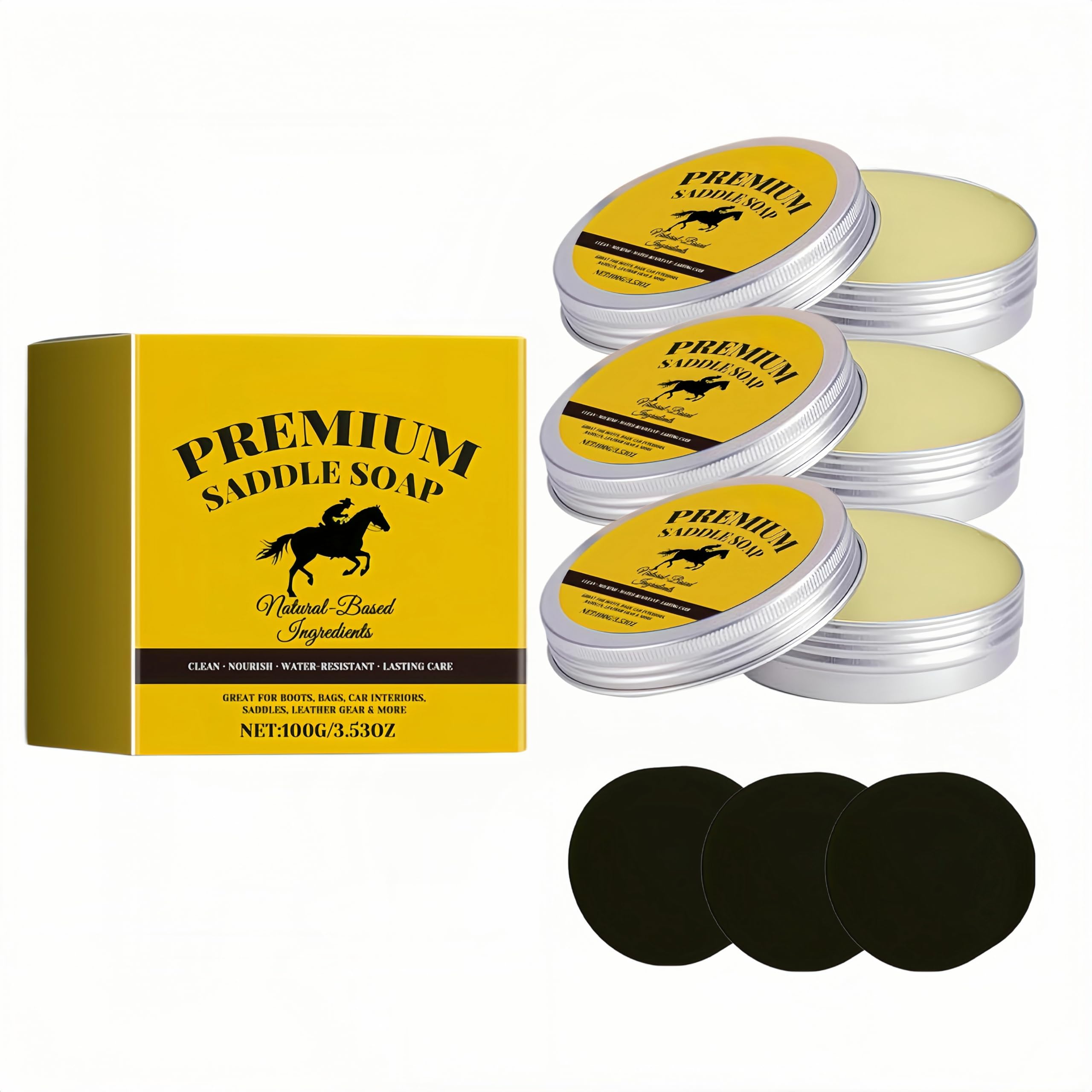 Generisch 100 g Leder-Pflegebalsam & -Reiniger (inkl. Schwamm) | Für Sofas, Stiefel, Handtaschen, Autositze – Reiniger, Pflegebalsam und Reparaturcreme in einem