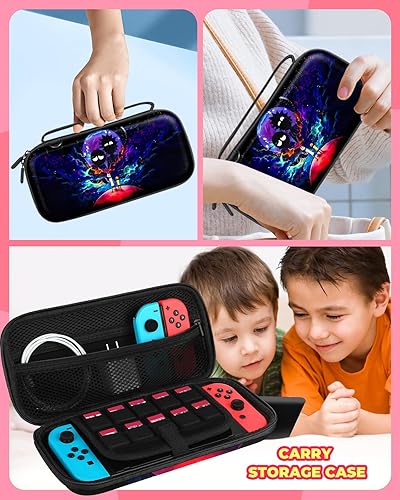 Miniatura 6 de Xinocy Carrying Case for Nintendo SwitchSwitch OLED Travel Carry Cases for Teen Girls Kids Boys Cute Cartoon Design Aesthetic Portable Hard Shell