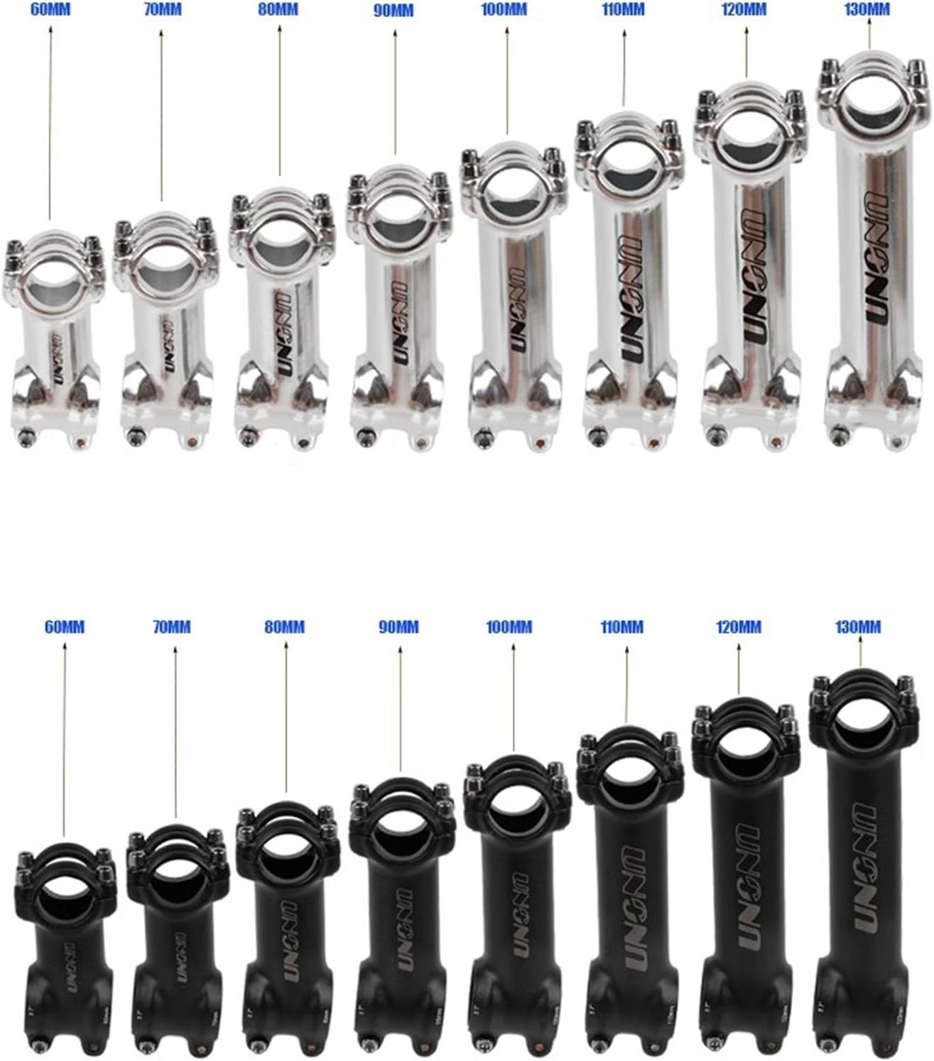 31.8 Bike Stem ±7°/17° 60-130 Aluminum Alloy Lightweight Bikes Stems for Most Bicycle Mountain Bike Road Bike BMX MTB