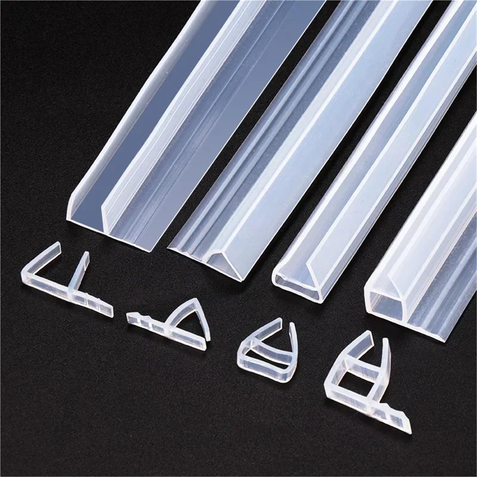 Tira Sellado Tiras De Sellado For Puertas Vidrio En Forma H/F/U, Silicona, For Baño, Ducha, Burletes, Cinta(H,6.0m,8mm)