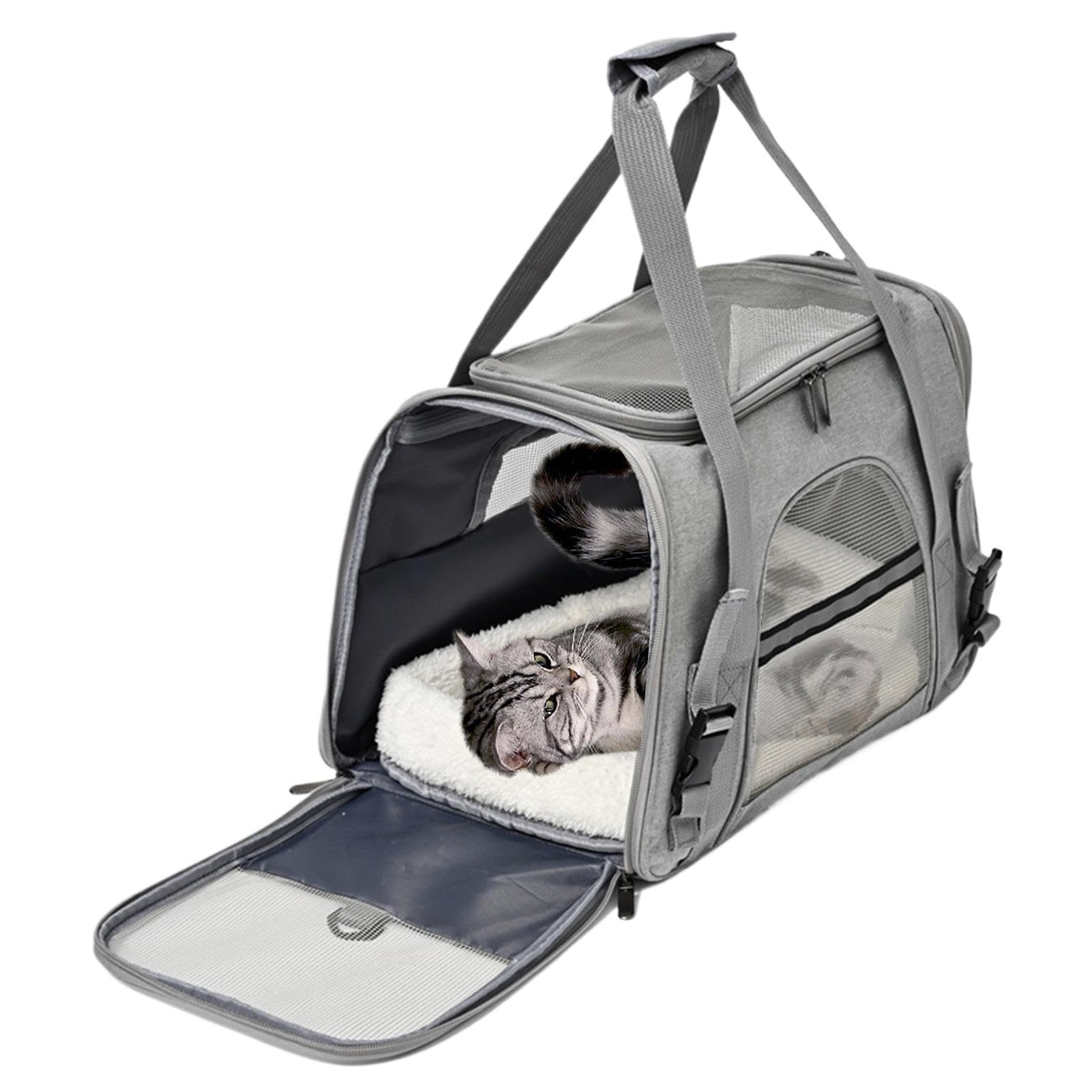 Sac de transport chat extensible pour réduire le stress de votre animal