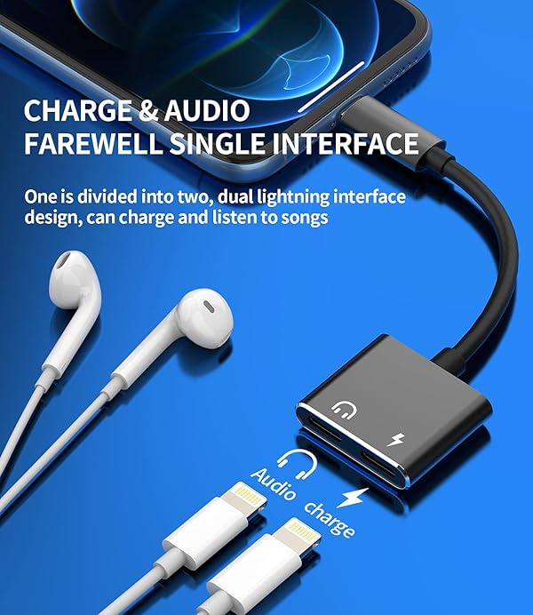 Headphone Adapter Compatible for iPhone Compatible with Lightning to Audio Jack and Charger Earphone Charging Splitter 11 12Mini pro max xs xr x se for ipad Connector Converter for MFI Certified by HOYULLI - Image 2