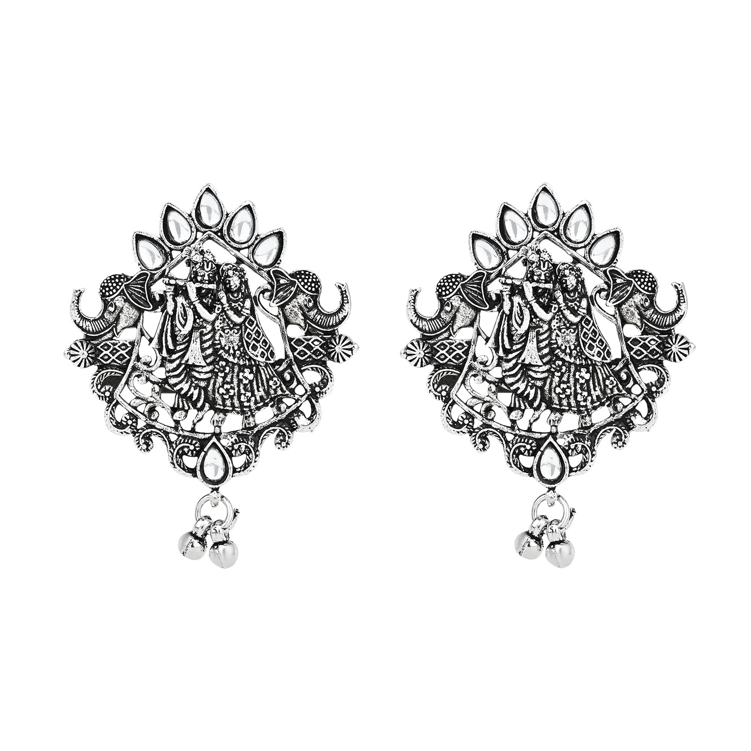 Ethnic Oxidised Radha Krishna Necklace Set