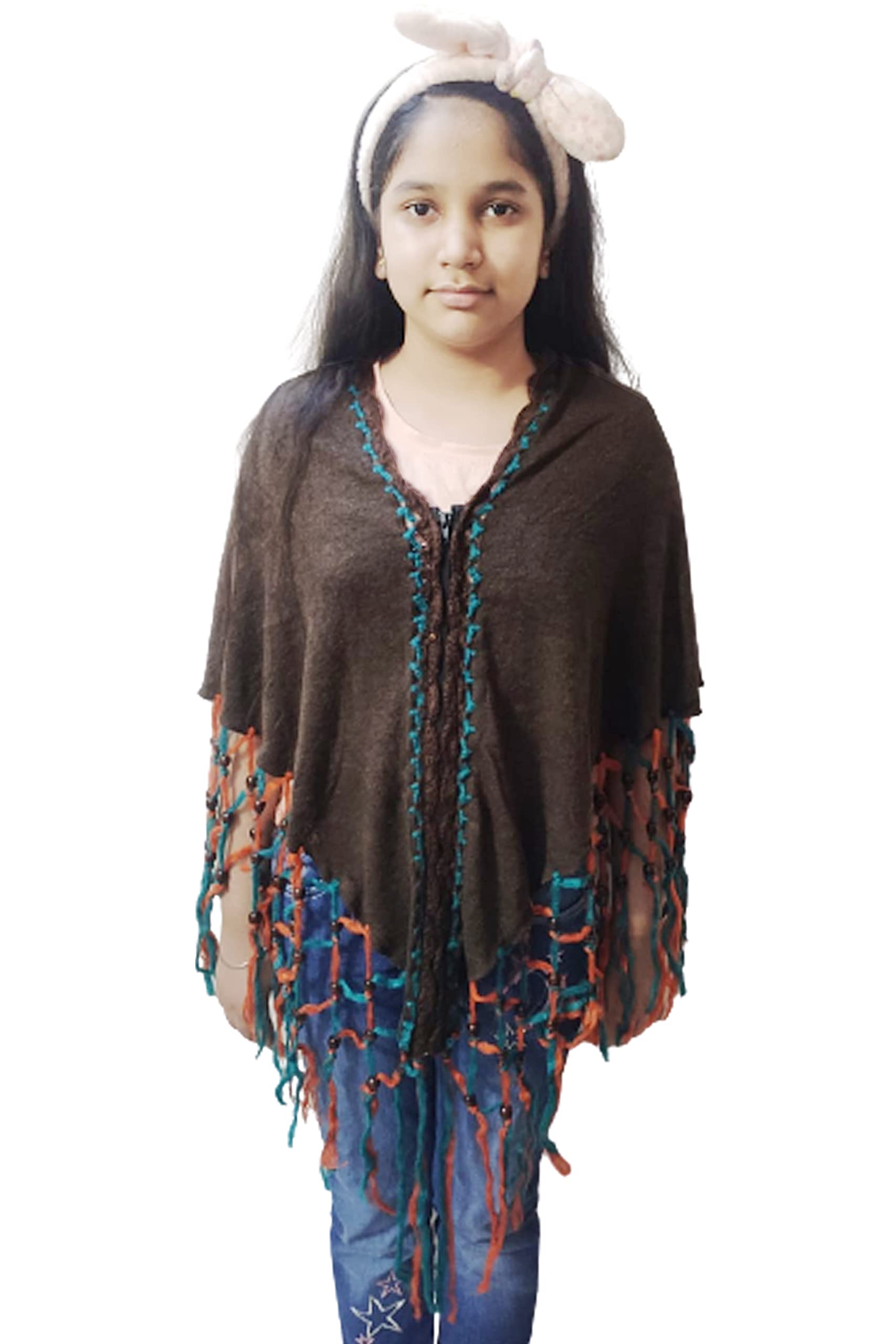 Women Solid Cape Coat (SC-zipper-brown-2_Brown_8 years)-image-20