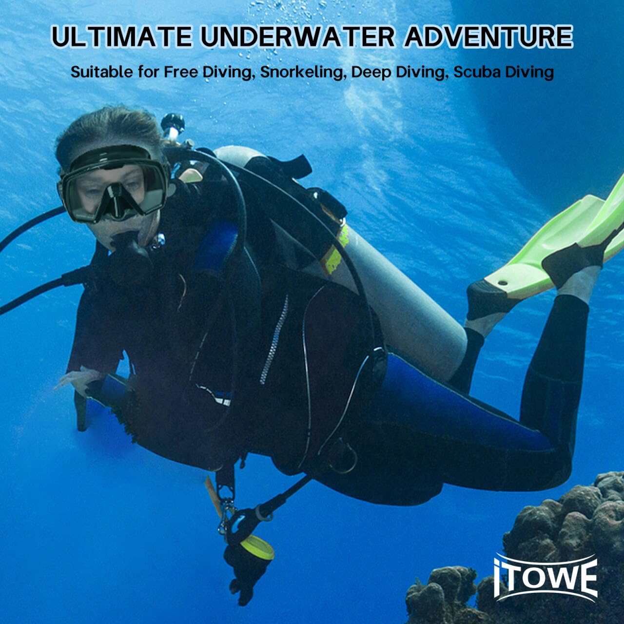 Máscara de buceo, gafas de natación para hombres y mujeres, de vidrio templado transparente, antivaho, equipo de buceo