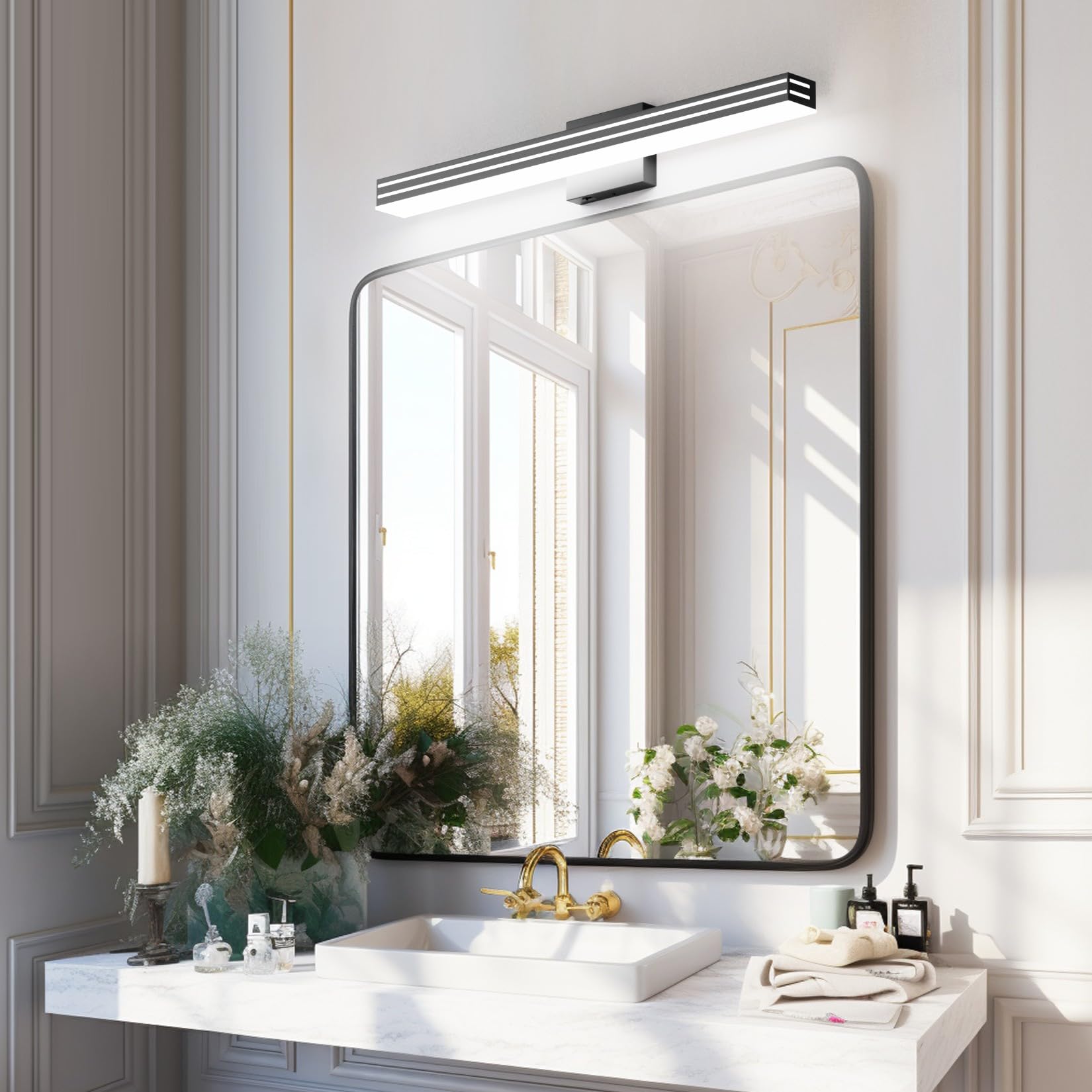 Snapklik.com : Modern Black Bathroom Light Fixtures 5 Color Temperature ...