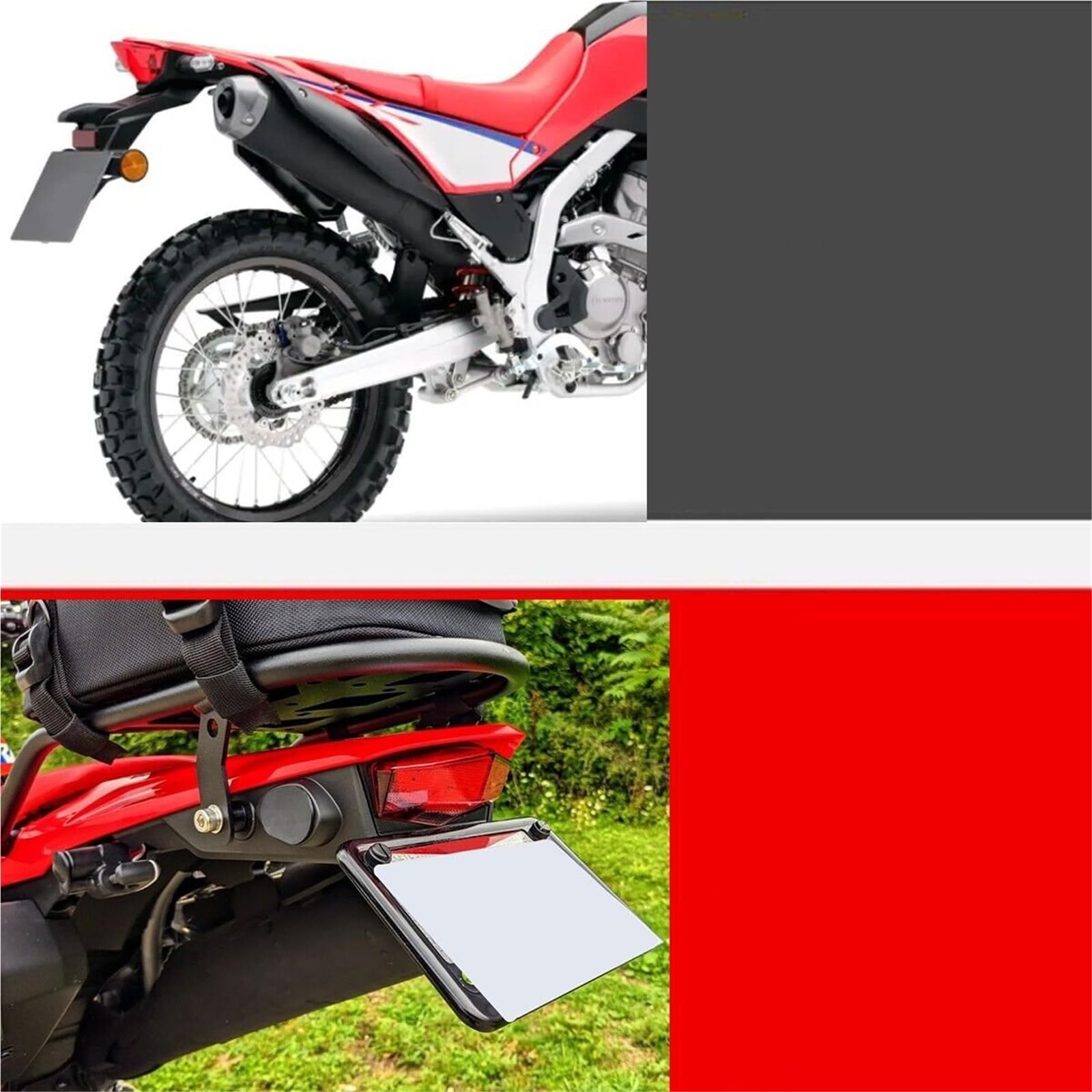 Portatarga Per Moto Con Eliminacoda E Luci Di Direzione A LED Per CRF300L E CRF 300L RALLY 2021 2022 2023 2024