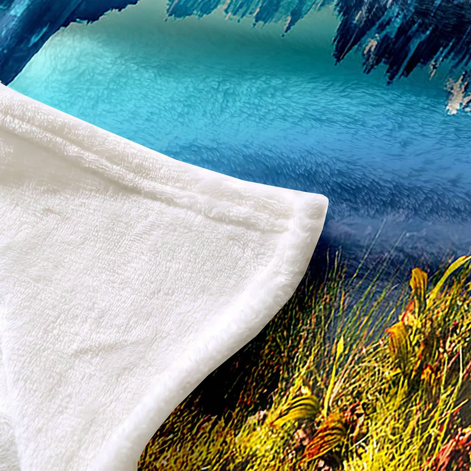 Aeici Couverture Polaire, Couverture Hiver Couverture 160x200 cm Lac Montagne Couverture Canapé Hiver Cadeau pour Adultes et Enfants