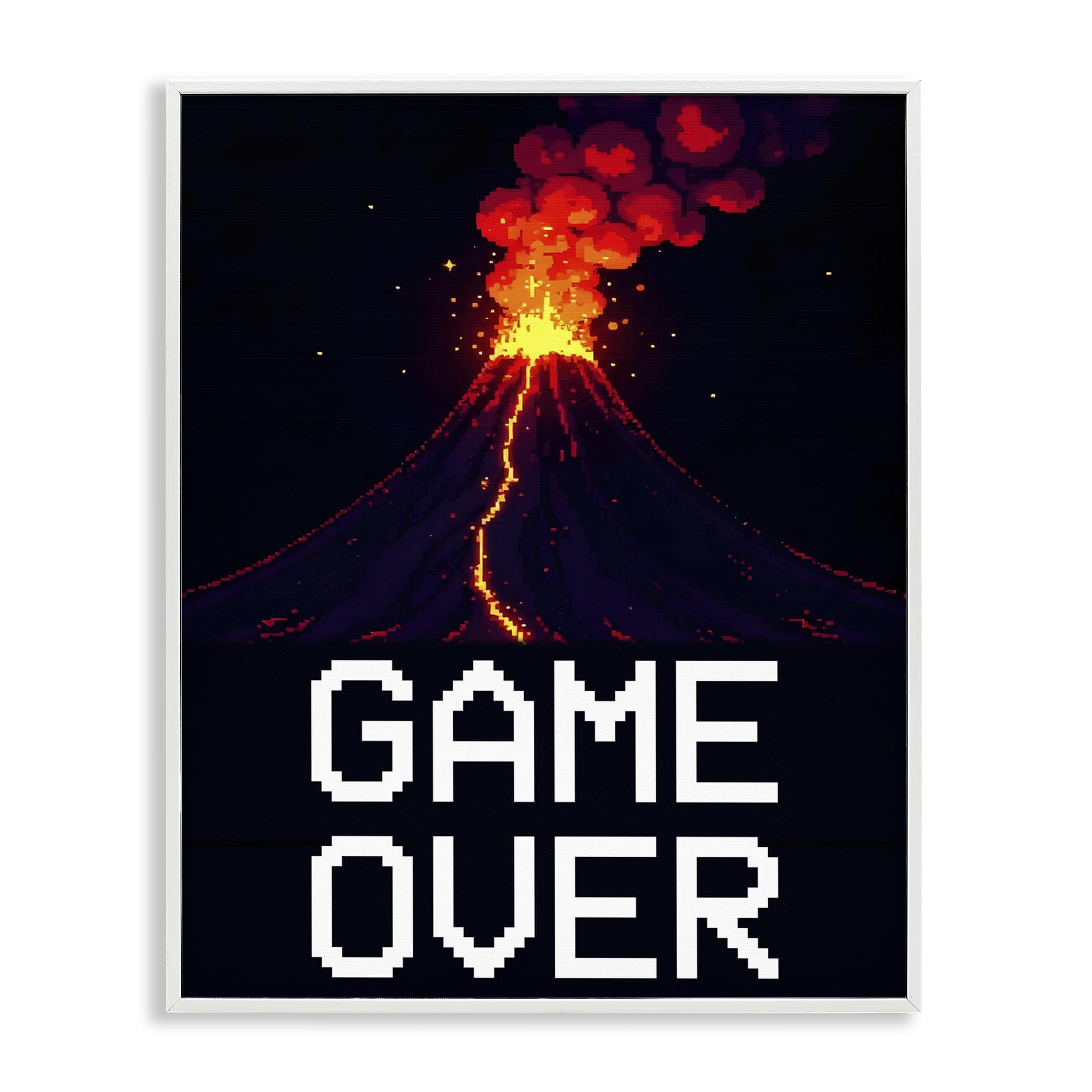 Pixel Volcano Game Over affiche Kim Allen Stupell 35x27 cm