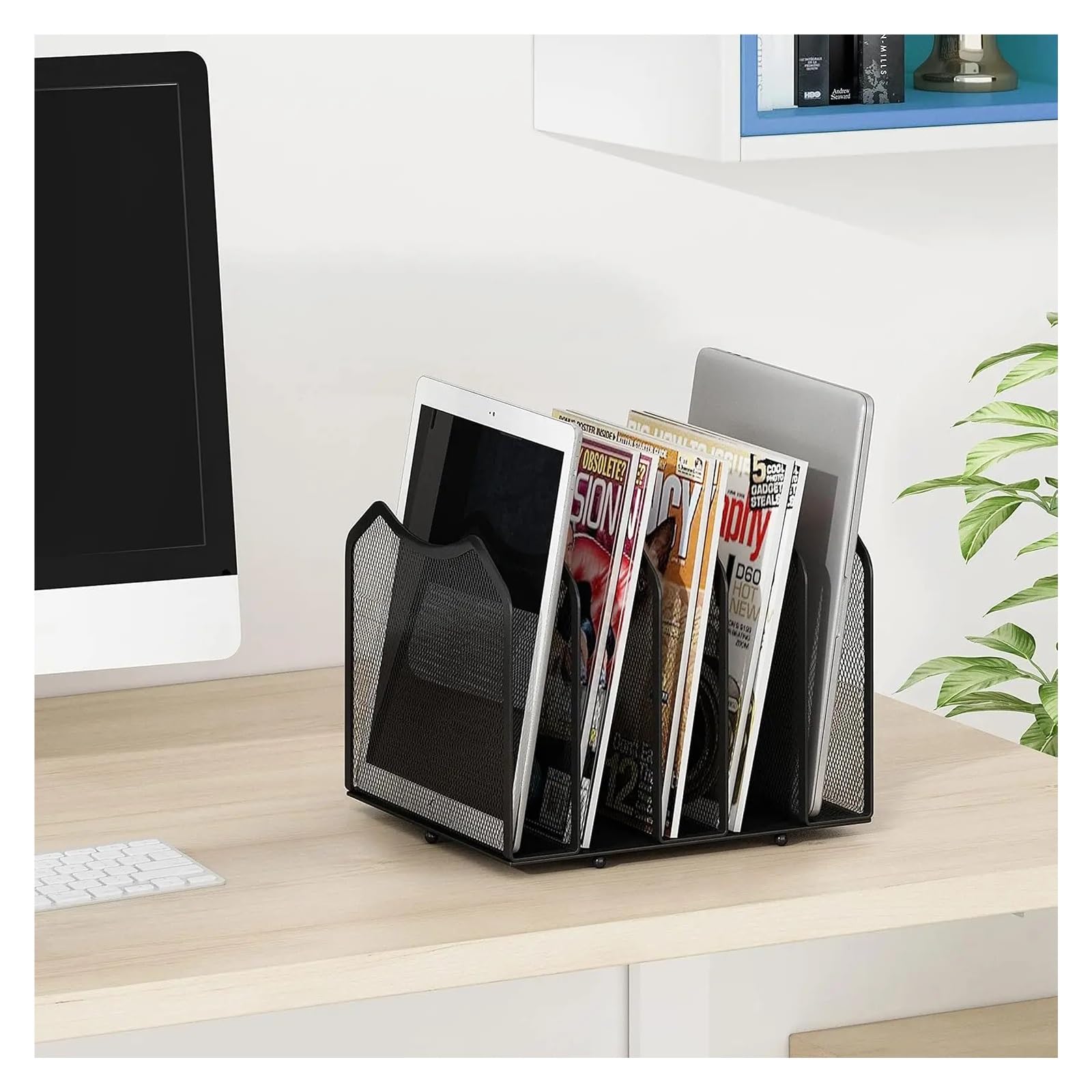 Stehsammler 5-teiliger Mesh-Desktop-Dateisortierer for Bücher und Dokumente im Büro