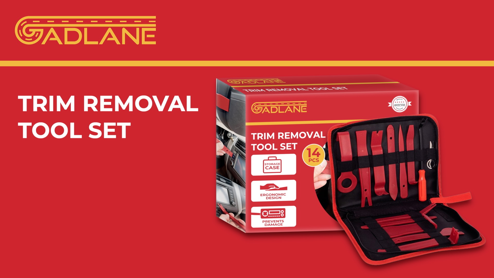 Kit 14 Pezzi Per Rimozione Pannelli Auto - Strumenti Smontaggio Cruscotto, Porte, Radio - Nylon Resistente - Foto 7