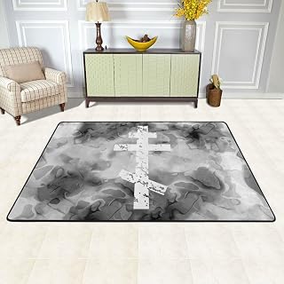 Russian, Greek, Byzantine, Orthodox Cross Area Rug Living Room Bedroom Kitchen Sofa Bedside Carpet Floor Mats 36"X24"