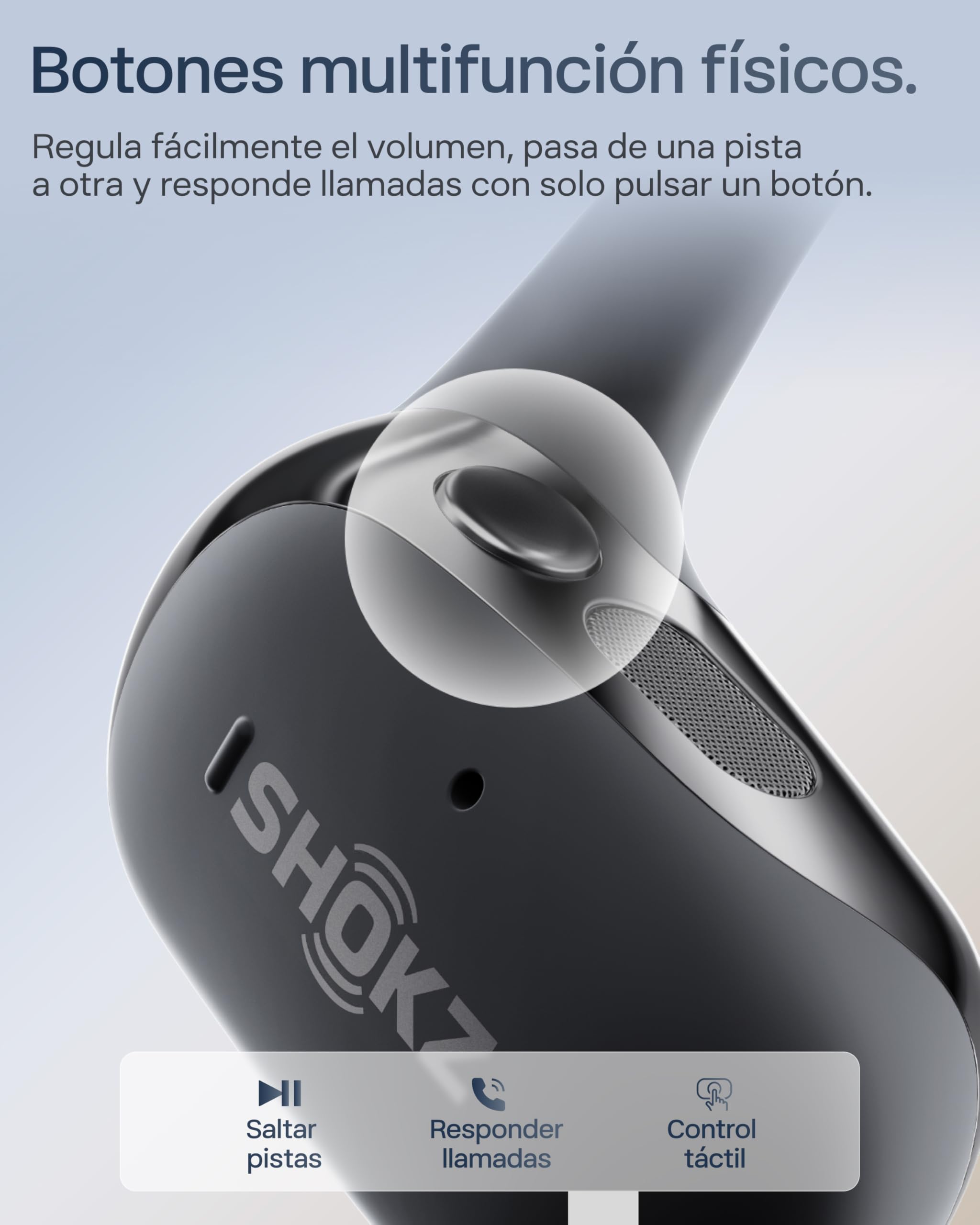 SHOKZ OpenFit 2+ Auriculares Gancho Open-Ear,Dolby Audio, 48h de Uso, Negro | Auriculares Bluetooth con Mic. | Resistencia al Agua IP55 | Carga inalámbrica | Carga rápida | con Bolsa de Transporte