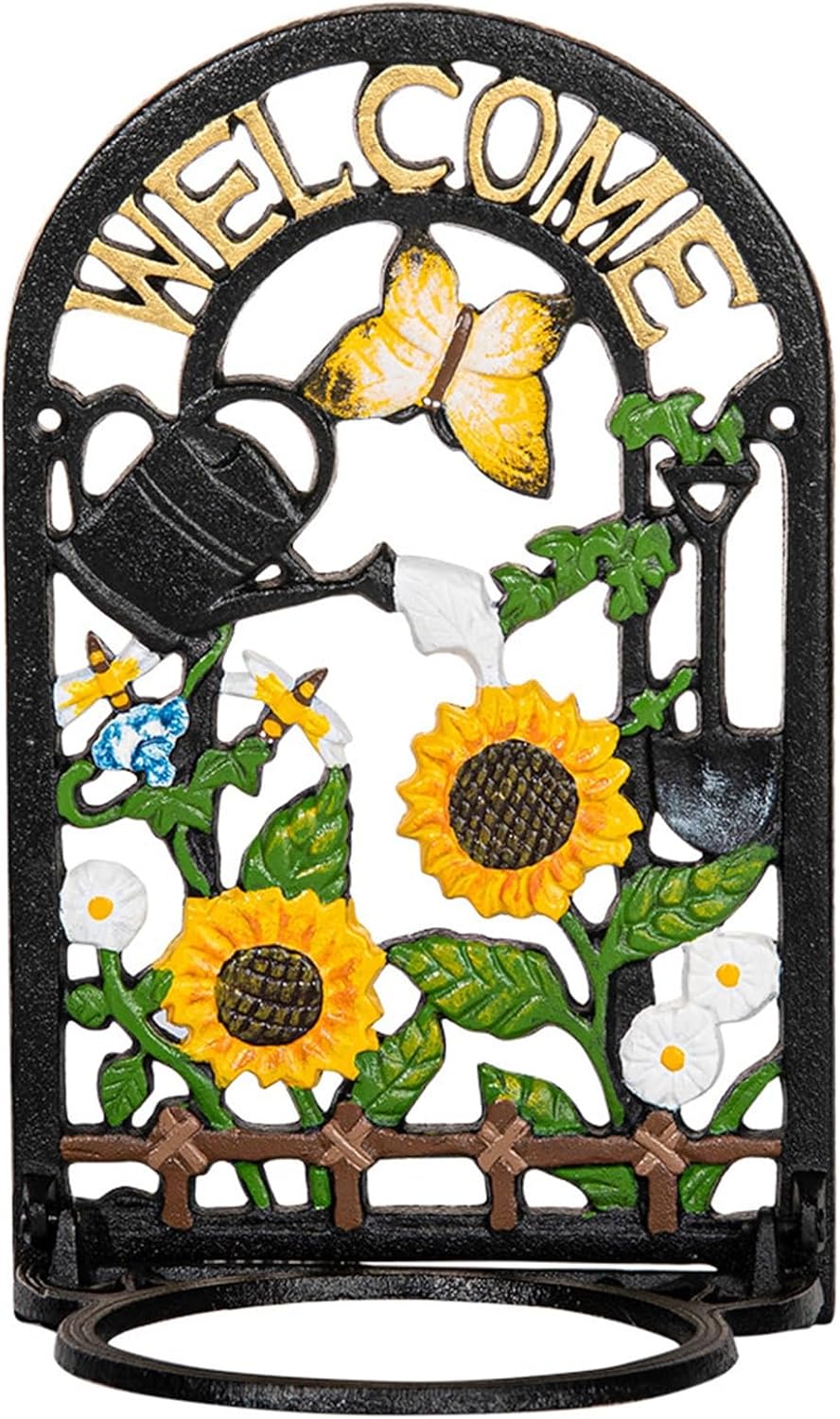 plant-racks Wrought Iron Flower Pot Holder Stand – Wall-Mounted Plant Shelf For Balcony, Garden, Patio, Living Room – Indoor/Outdoor Plants Rack