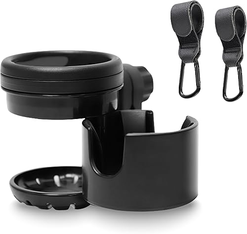 Portavasos para cochecito de bebé con ganchos, soporte para teléfono, esencial de viaje para bebé, accesorios universales para cochecito de bebé,
