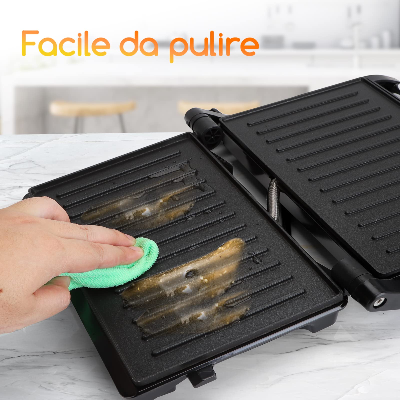 Tostapane Multifunzione Aigostar - Grill, Piastra E Sandwich Maker 3 In 1 - Foto 4