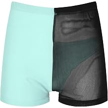 Alvivi Womens High Waist Swimwear Beach Shorts Mesh Patchwork See Through Bikini Bottom Underpant