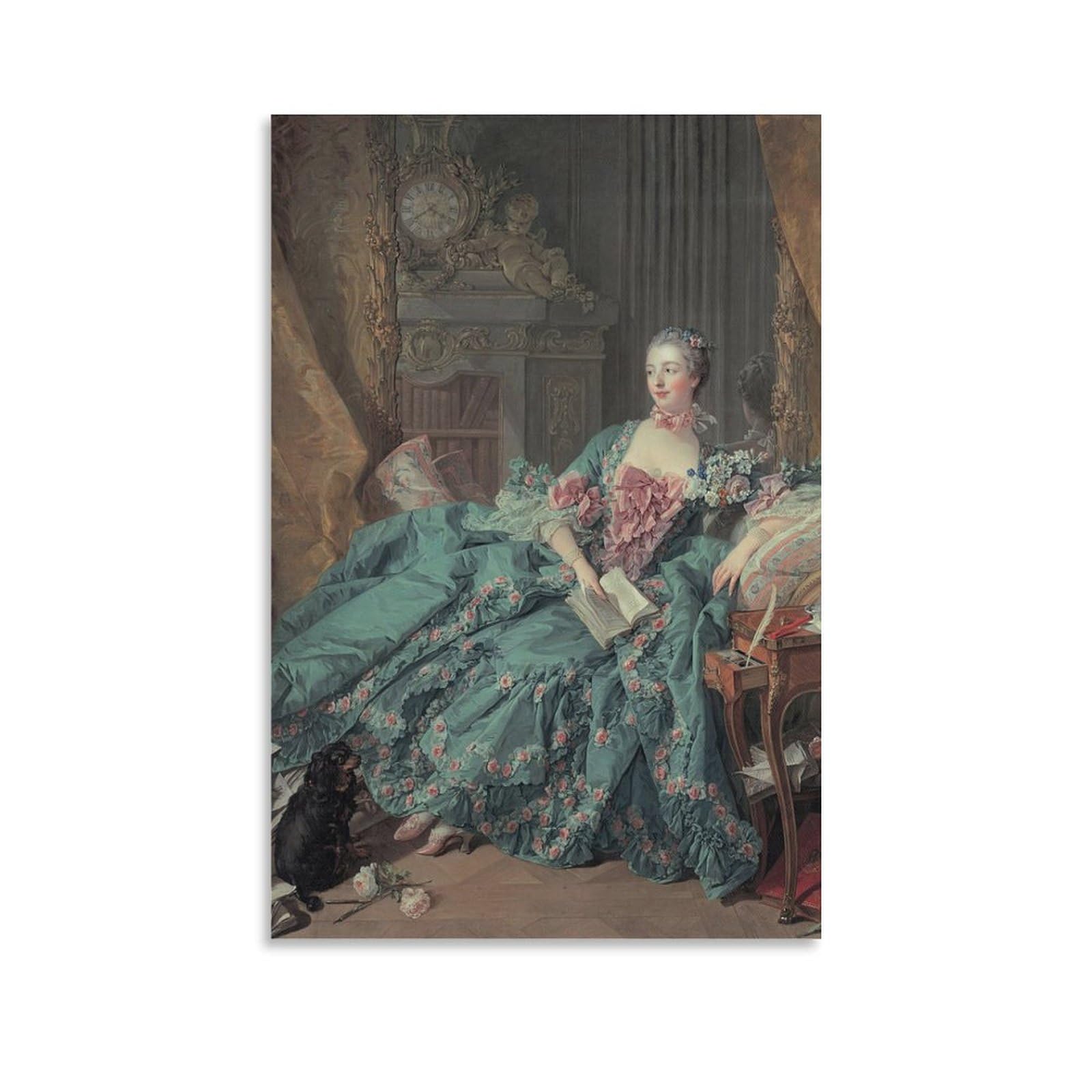 【名画複製】ポンパドゥール夫人肖像画 François Boucher作 大額装 名画複製】ポンパドゥール夫人肖像画 François Boucher作 大額装