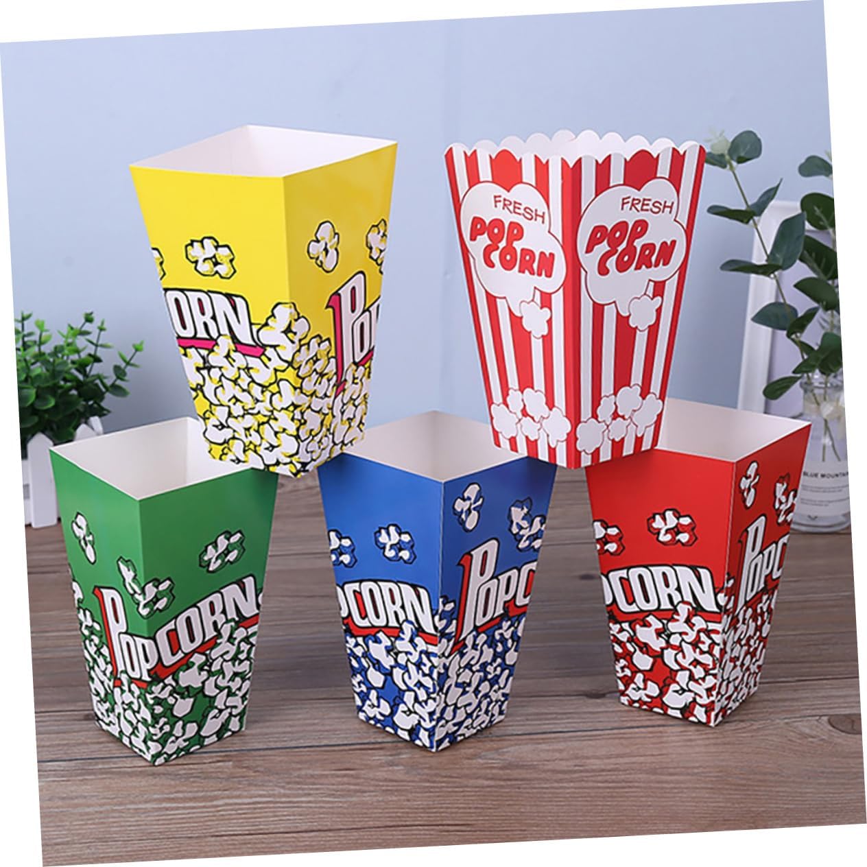 Unomor 1set Disposable Popcorn Packing Boxes Snack Storage Containers for Parties Events and Movie Convenient Snack Boxes for Popcorn Nuts and Treats