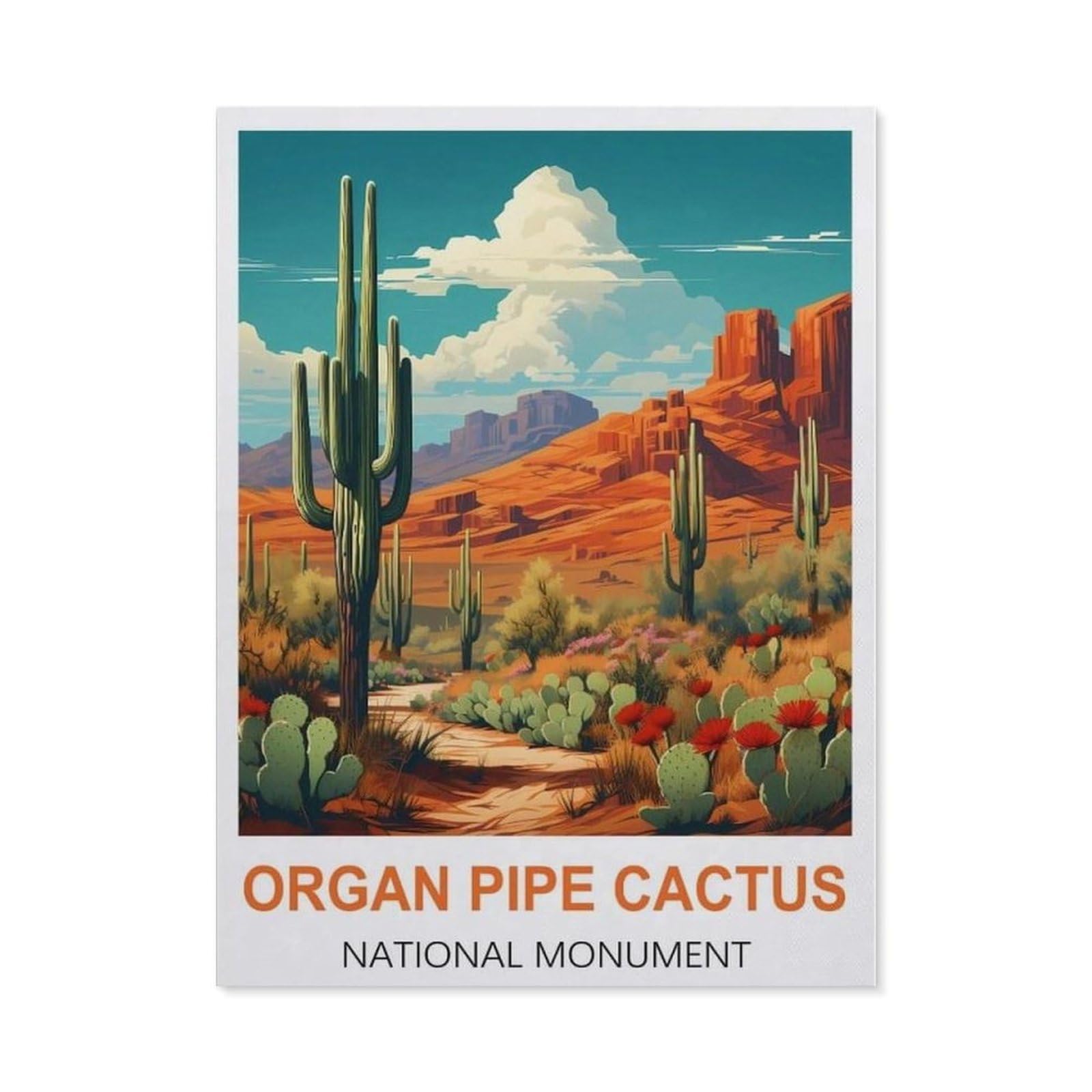 BEAYODKP Organ Pipe Cactus National Monument,Diamond Painting Kits for Adults - 5D Diamond Painting Kit Full Drill, Diamond Art Kits for Home Wall Decor（50 x 60 cm/19.68 x 23.62 inches）-CB100