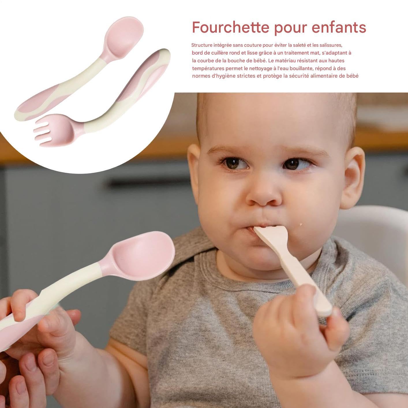 Set De Fourchette Et Cuillère Pour Bébé - Couverts Premiers Ustensiles Sevrage Alimentaire