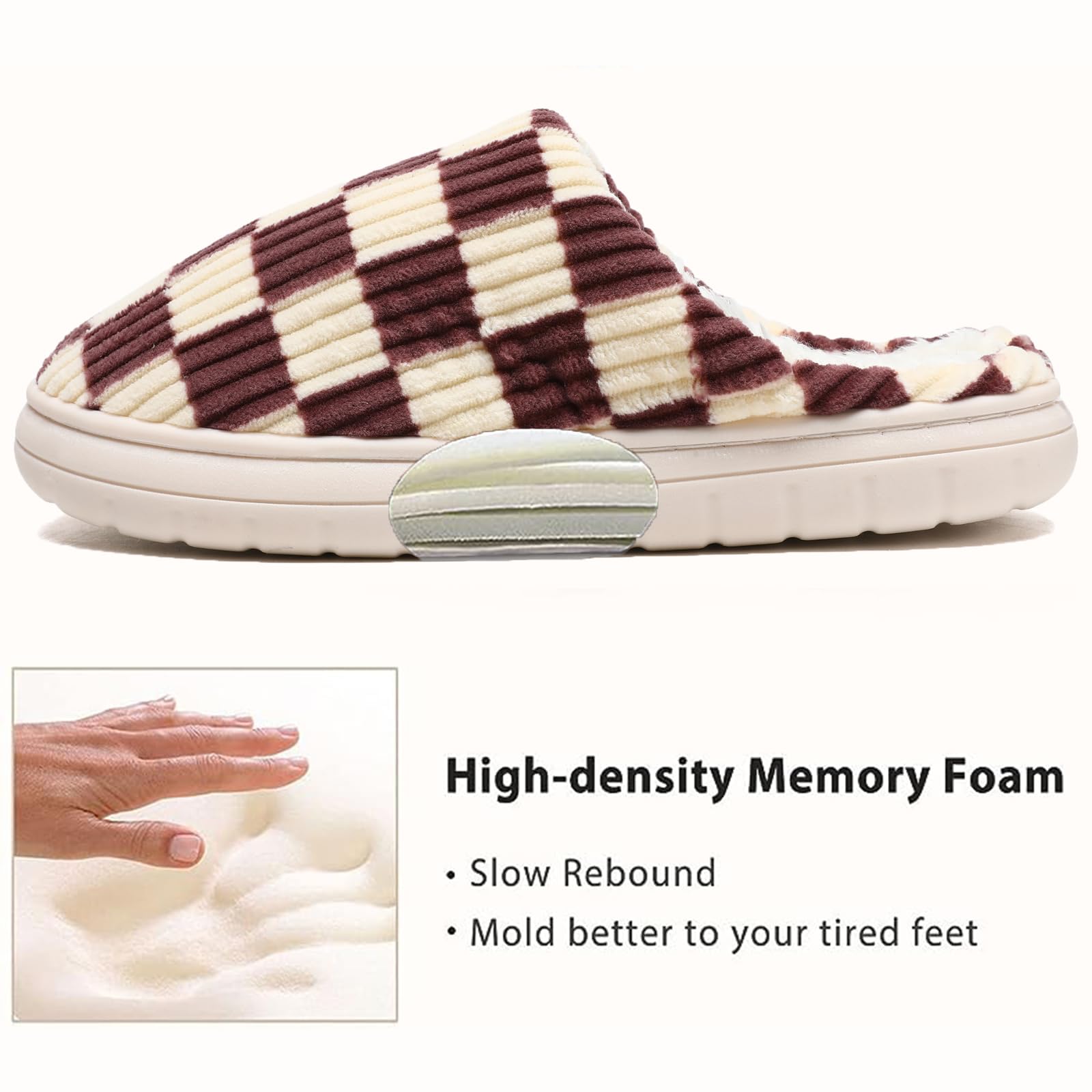 Waysoland Pantofole Donna Uomo Invernali,Ciabatte Donna Uomo Invernali Fuzzy Memory Foam Scivolare su Suola antispuggente Camera da letto Pantofole soffici Interno Esterno