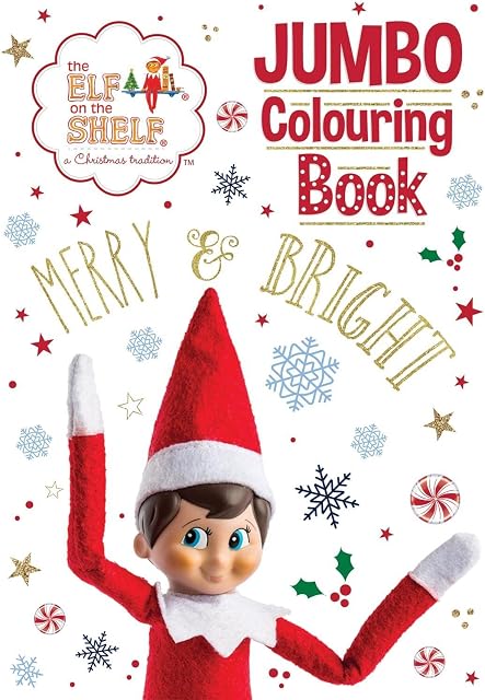 Elf On The Shelf Jumbo Colouring Book | Activity Book | Elf Colouring Book | Elf Gifts and Presents for Kids | Christmas Elf on the Shelf Accessories | Elf Merchandise